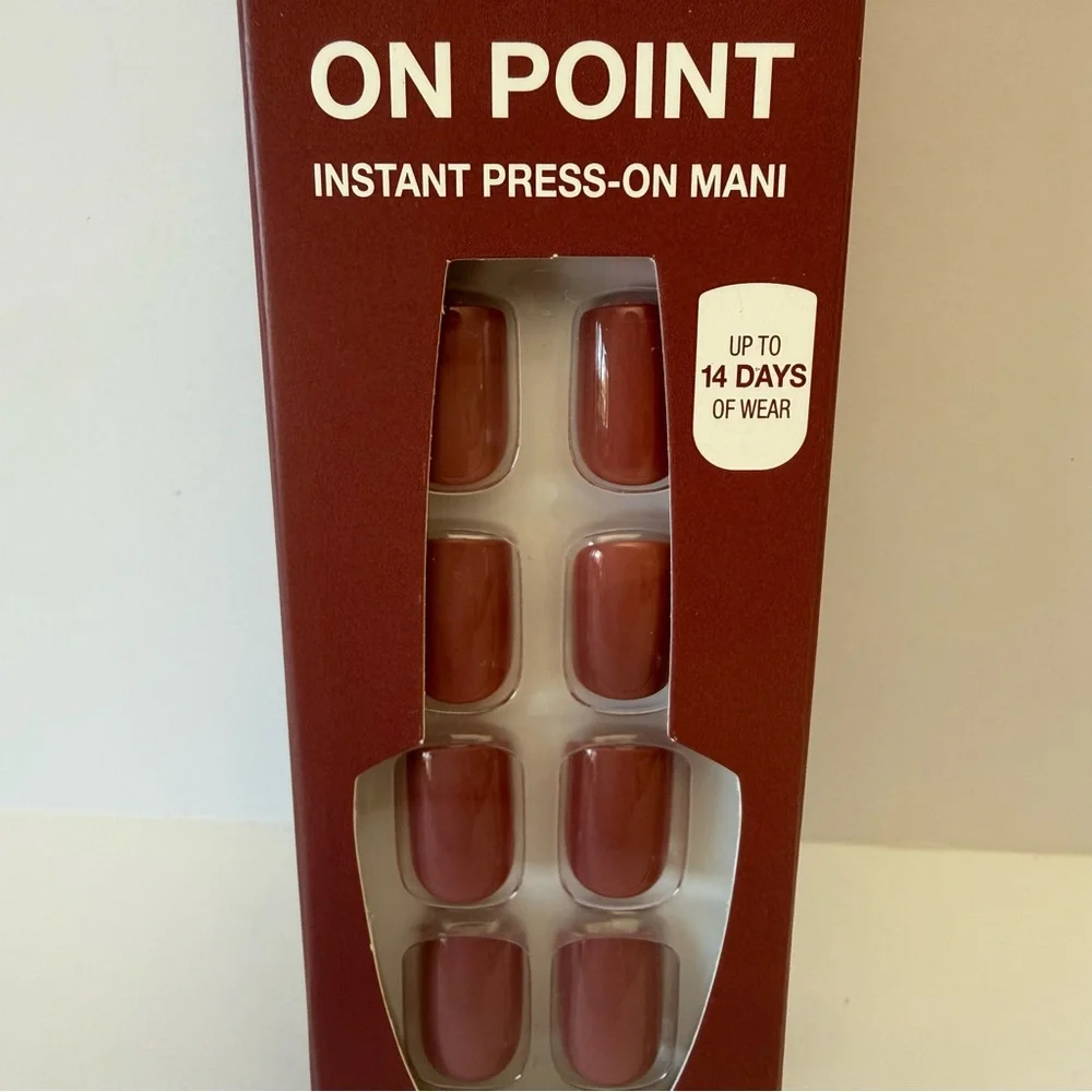 OPI On Point Press-On Nail Kit Tickle My France-y Burgundy Mauve Reusable Vegan